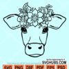 Floral cow head svg