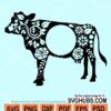 Floral cow svg