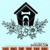 Floral dog house svg