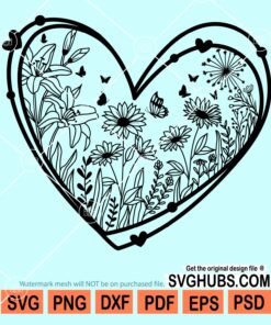 Floral double heart svg