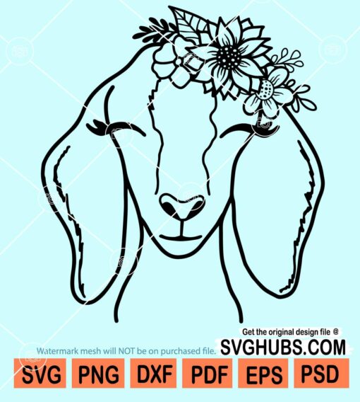 Floral goat svg