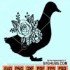 Floral goose svg