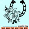 Floral horse shoe svg