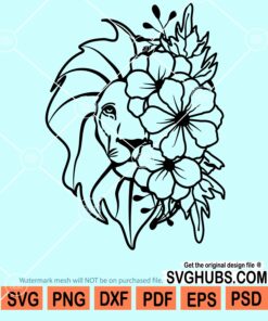 Floral lion svg