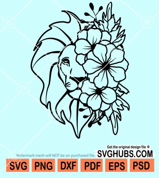 Floral lion svg