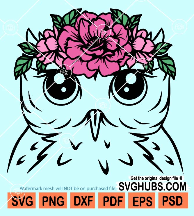 Floral owl svg