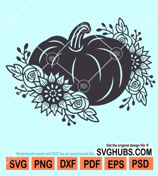 Floral pumpkin svg