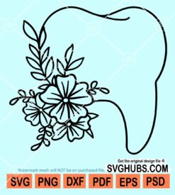 Floral tooth svg
