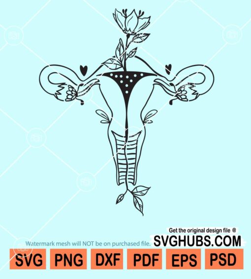 Floral uterus svg