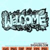 Floral welcome sign svg