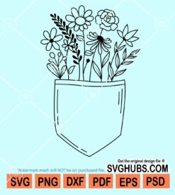 Flowers in pocket svg