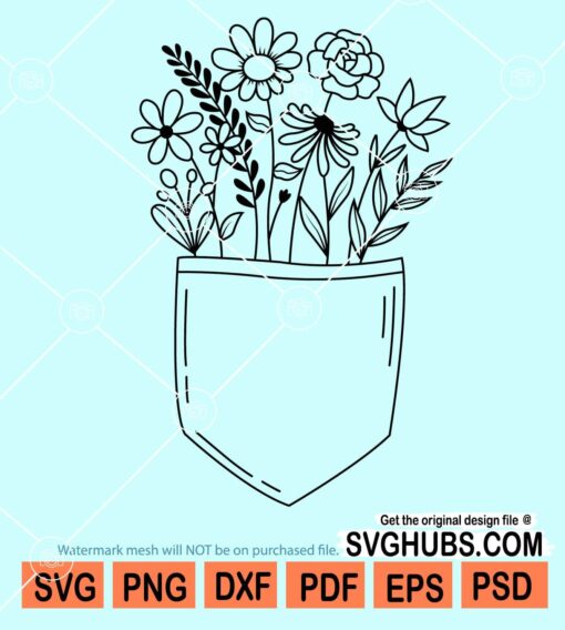 Flowers in pocket svg