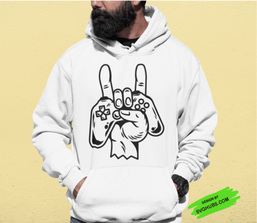 Game controller SVG, Hand Which Keep Modern Gamepad Svg, Joystick svg - Image 2