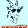 Goat with sunglasses svg
