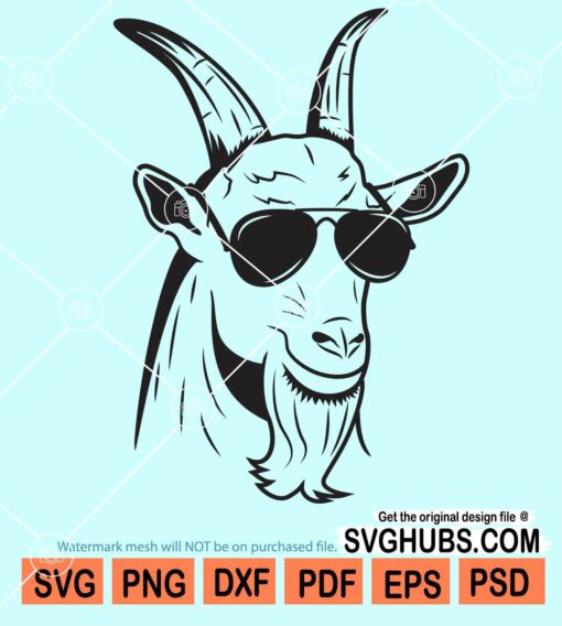 Goat with sunglasses svg