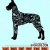Great dane dog mandala svg