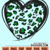 Green cheetah heart svg