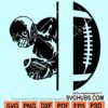 Half player half football split monogram svg