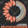 Half sunflower half rainbow svg