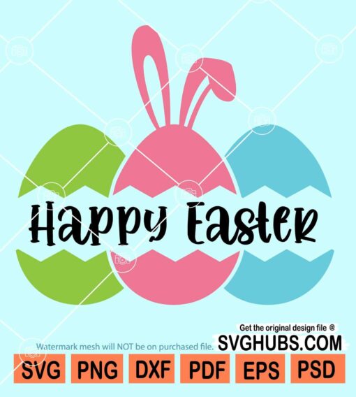 Happy Easter eggs svg