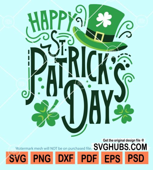 Happy St. Patrick's day leprechaun hat svg