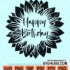 Happy birthday sunflower svg