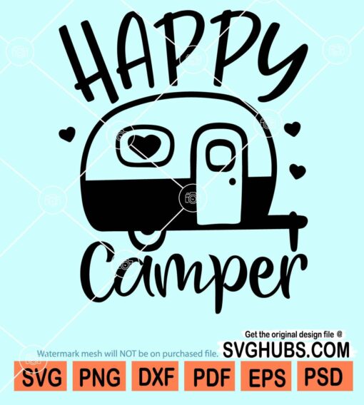 Happy camper trailer svg