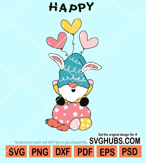 Happy easter gnome svg