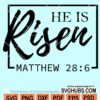 He is risen Matthew 2-6 svg