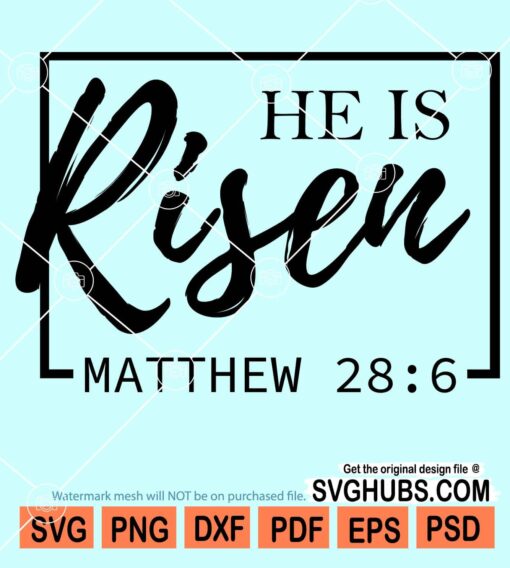 He is risen Matthew 2-6 svg