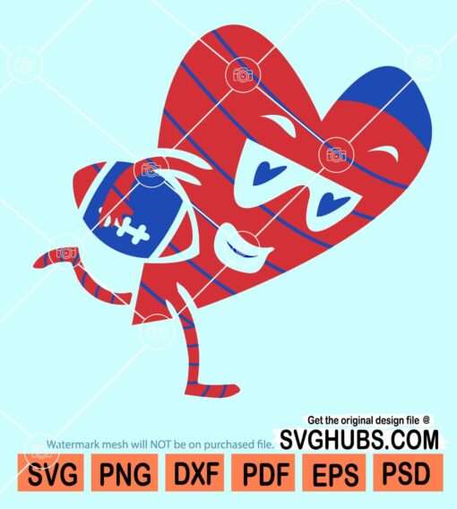 Heart Playing American Football svg