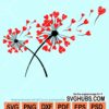Heart dandelion flower svg