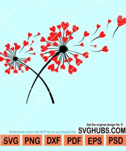 Heart dandelion flower svg