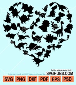 Heart of dinosaurs svg