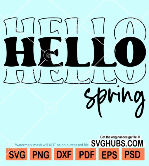 Hello spring retro svg