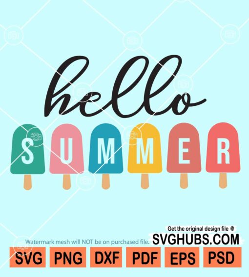 Hello summer svg