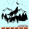 Howling wolf silhouette svg