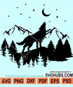 Howling wolf silhouette svg