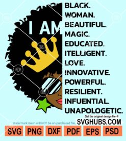 I am black woman svg