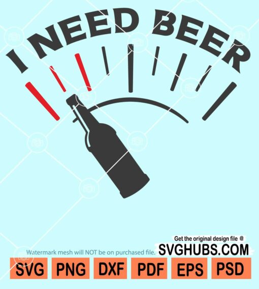 I need beer Baroameter fuel gauge svg