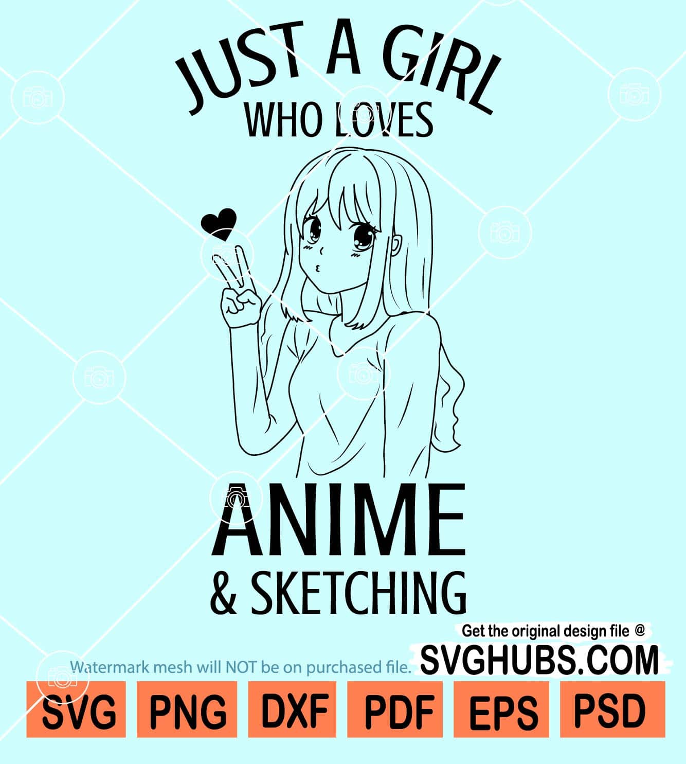 Just a Girl Who Loves Anime Digital Clipart Svg Png Instant 