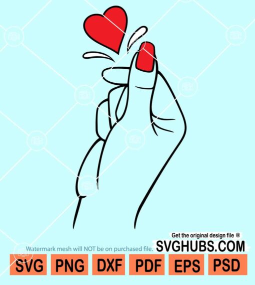 Korean Finger Heart Sign svg