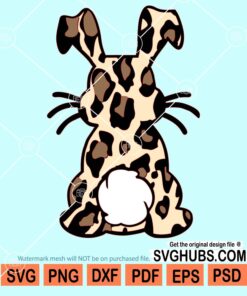 Leopard print easter bunny svg