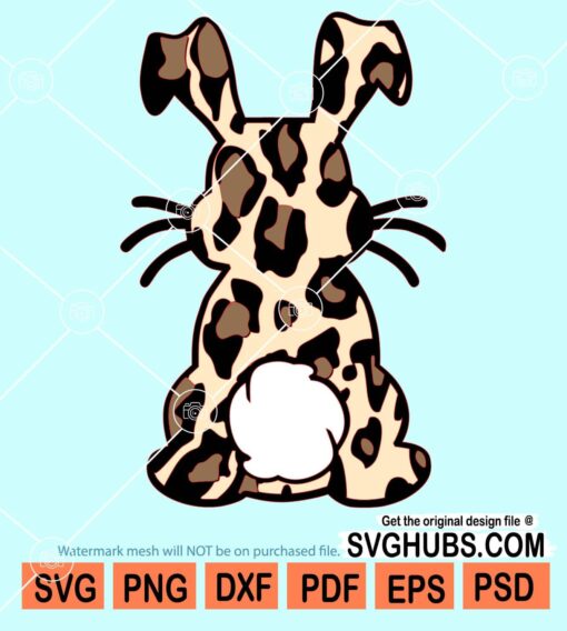 Leopard print easter bunny svg