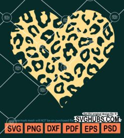 Leopard print heart svg