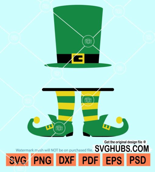 Leprechaun's heart and shoes monogram svg