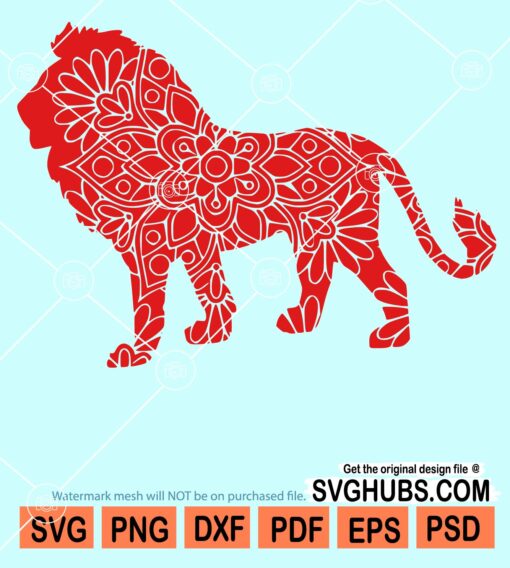 Lion mandala svg