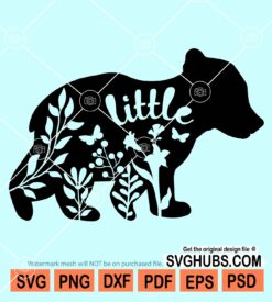 Little floral bear svg