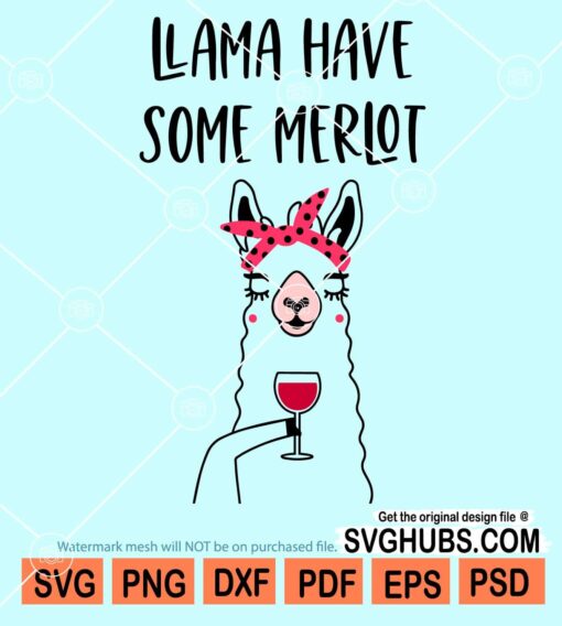 Llama have some merlot svg