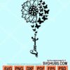 Love butterfly sunflower svg